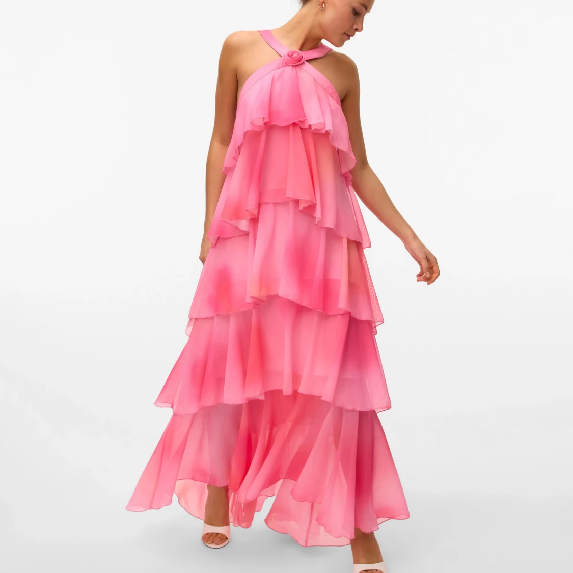 Rosa volangklänning/ rosa balklänning - 1