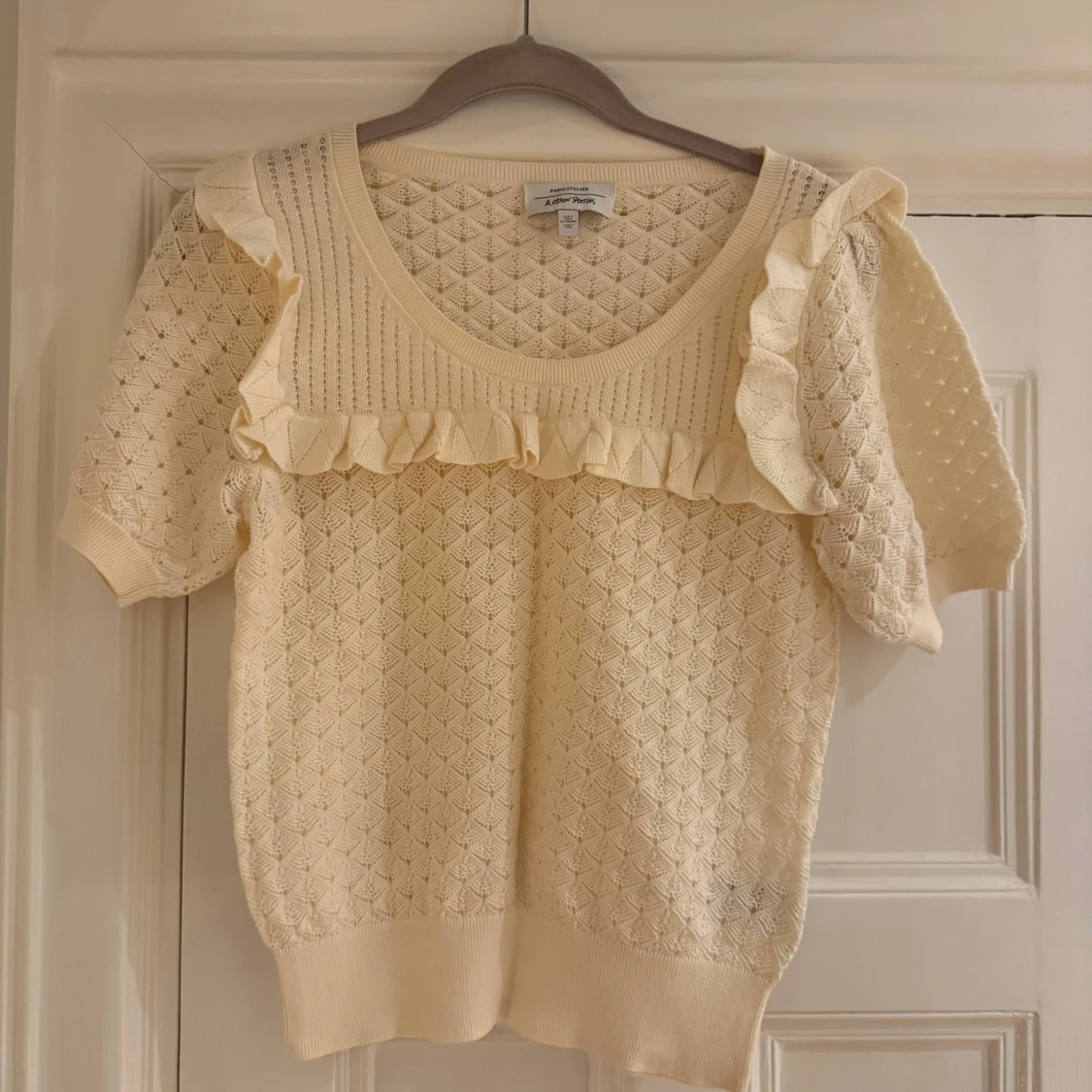 Vit stickad topp