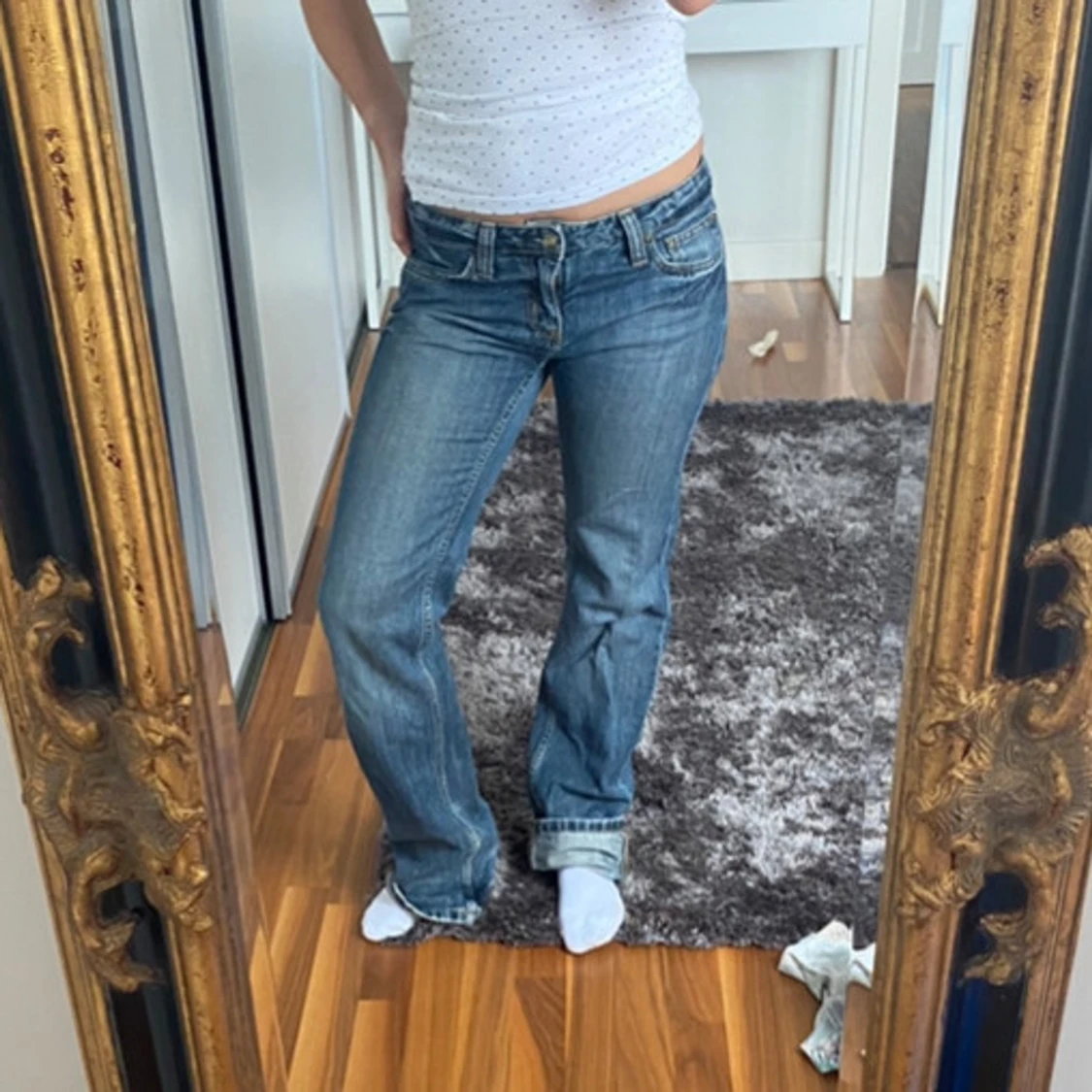 Lågmidjade raka carhartt jeans