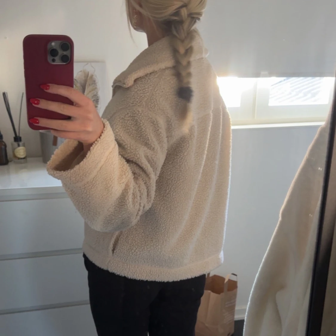 Beige teddyjacka  - 1