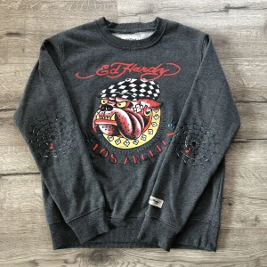 Ed Hardy Tjöcktröja - Ed Hardy tröja köpt på Humana med jättefint skick 💋Säljer eftersom jag tröttnat på den ❤️