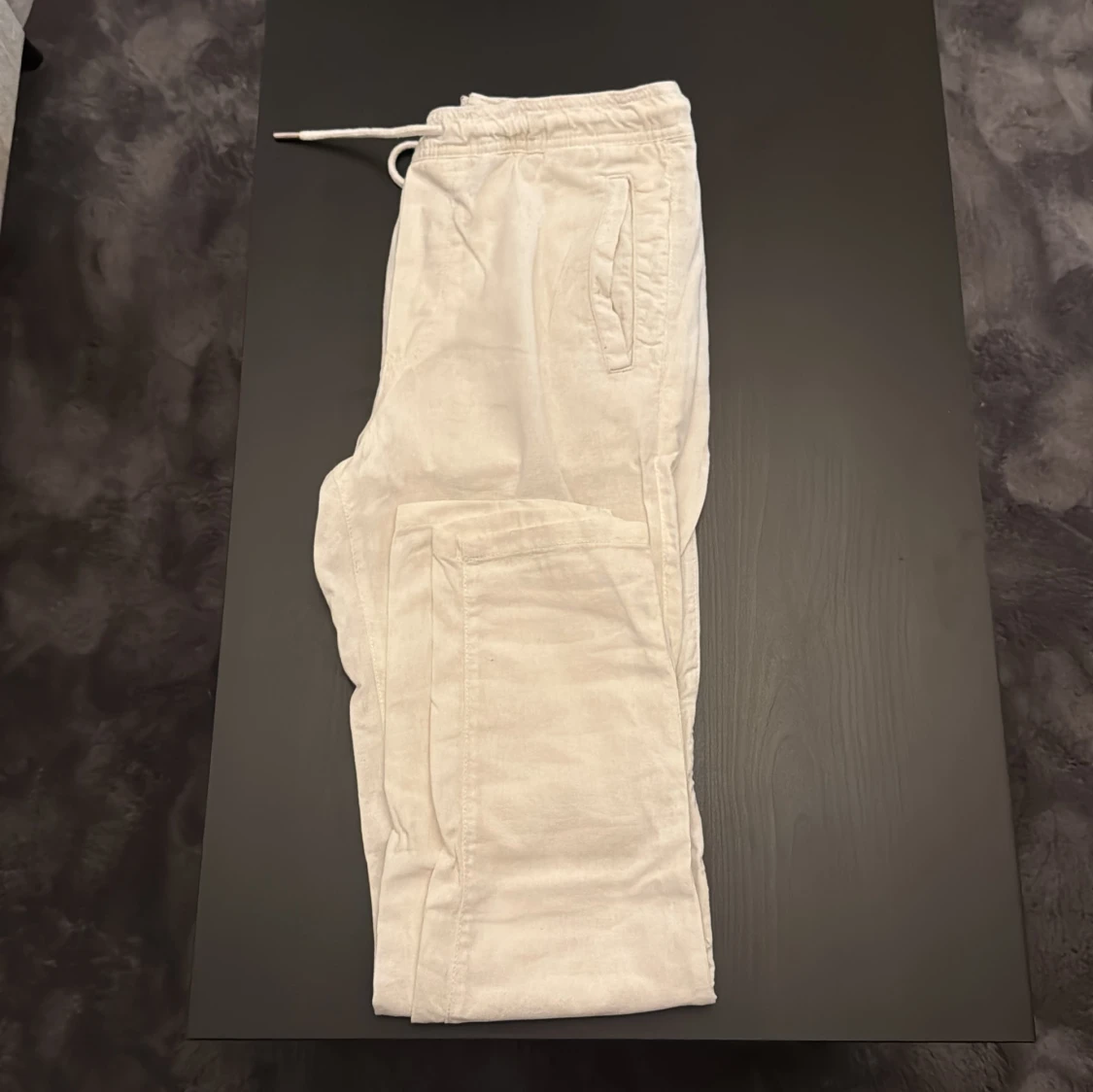 Vita linnebyxor från solid