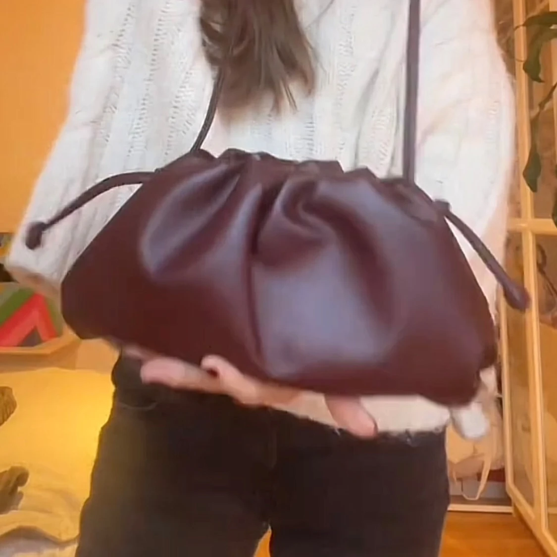 Vinröd clutch väska - 1