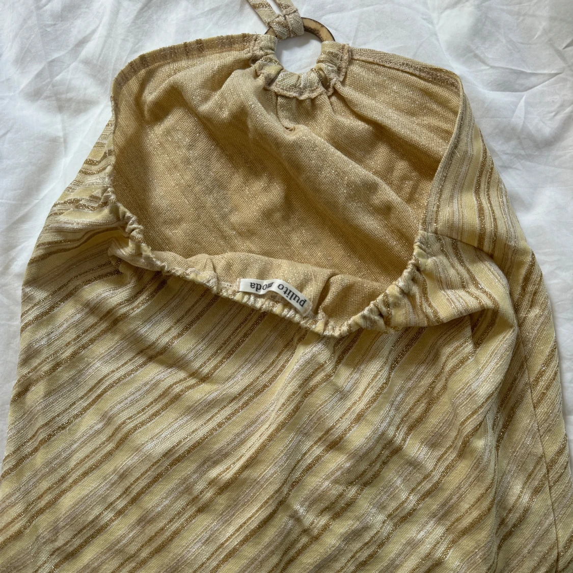 Beige randig halterneck tubtopp s-xs - 3