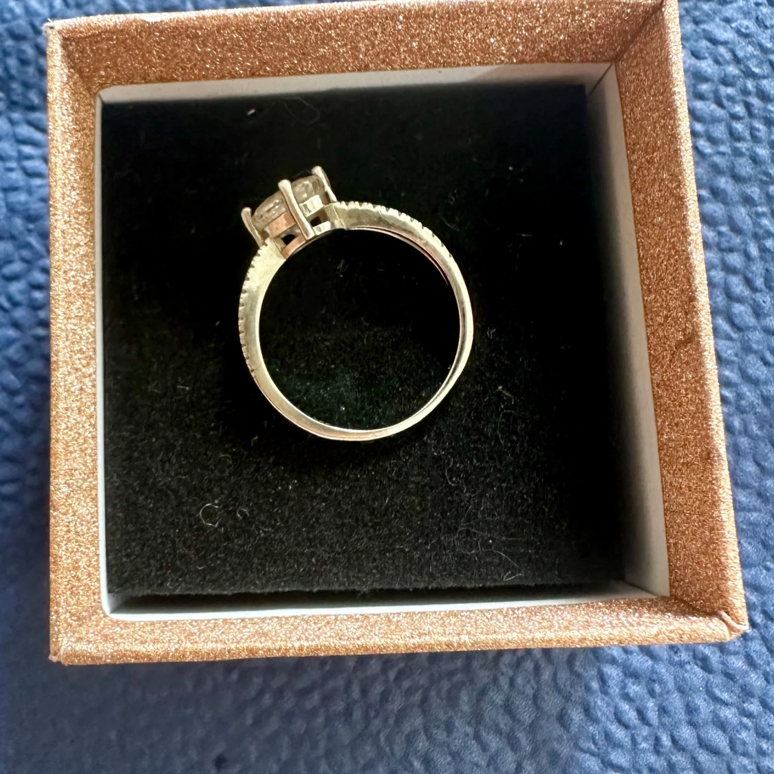 Silverfärgad ring med stor klar sten silver S925 - 2