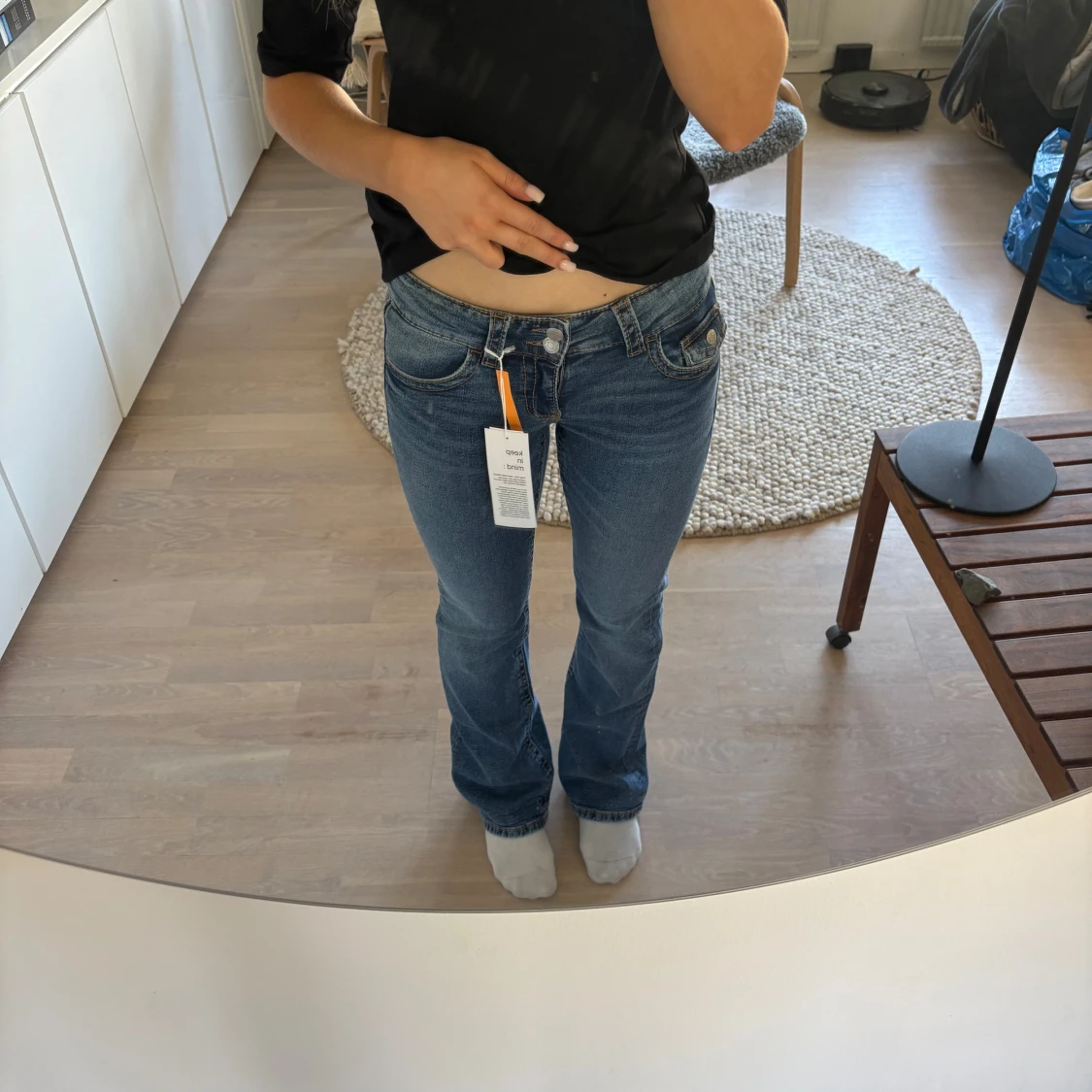 Blå bootcut jeans - 1