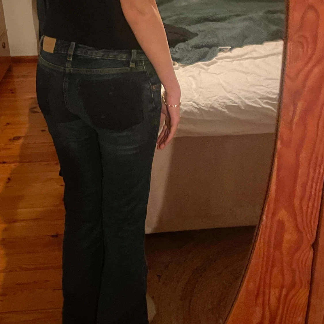 Mörkblå bootcut jeans  - 1