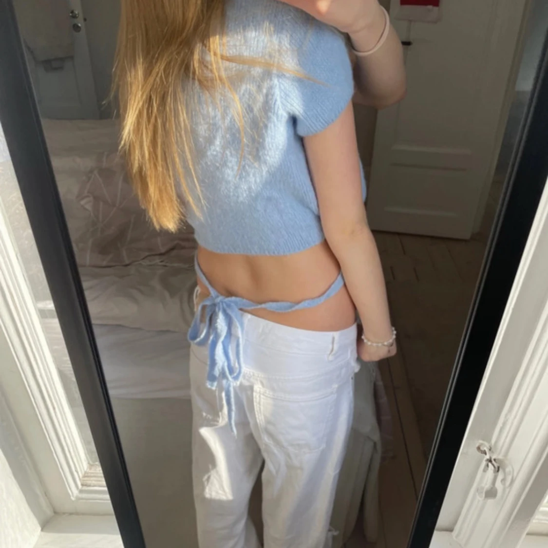 Ljusblå croppad topp  - 3