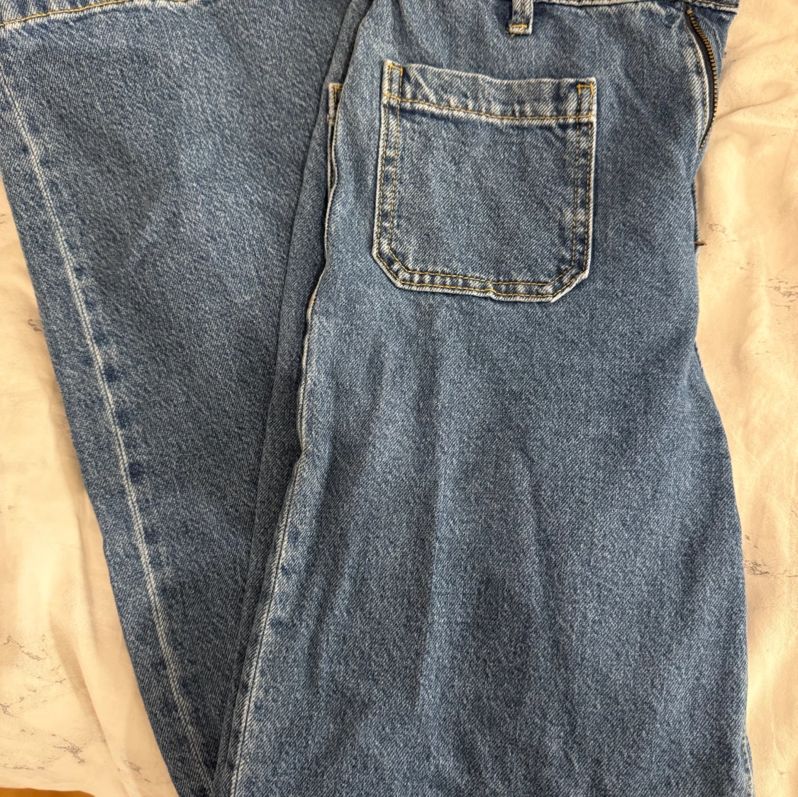 Blå wide jeans från Lindex, strl 36 - 4