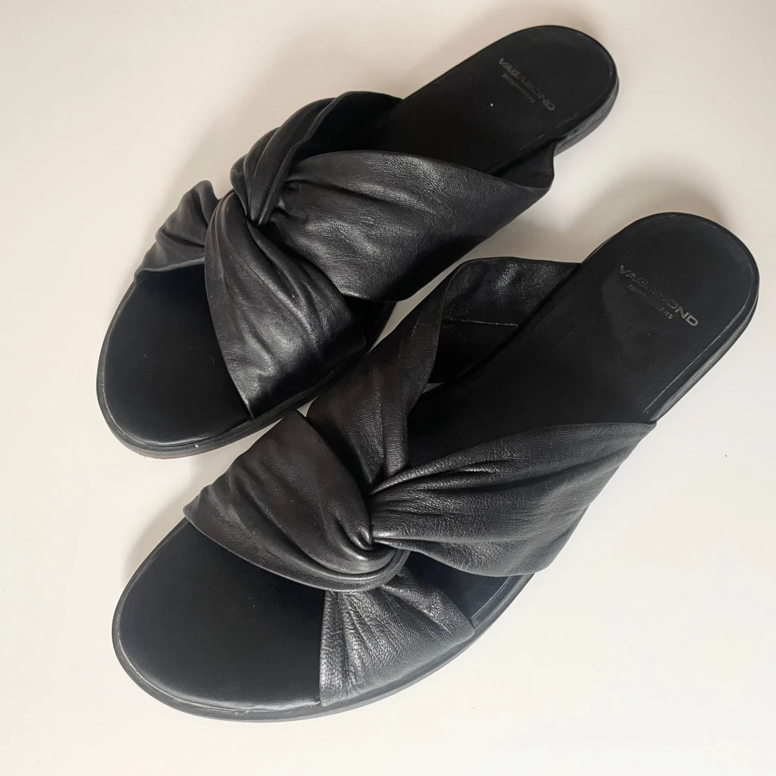 Vagabond slip in sandaler i läder - 1