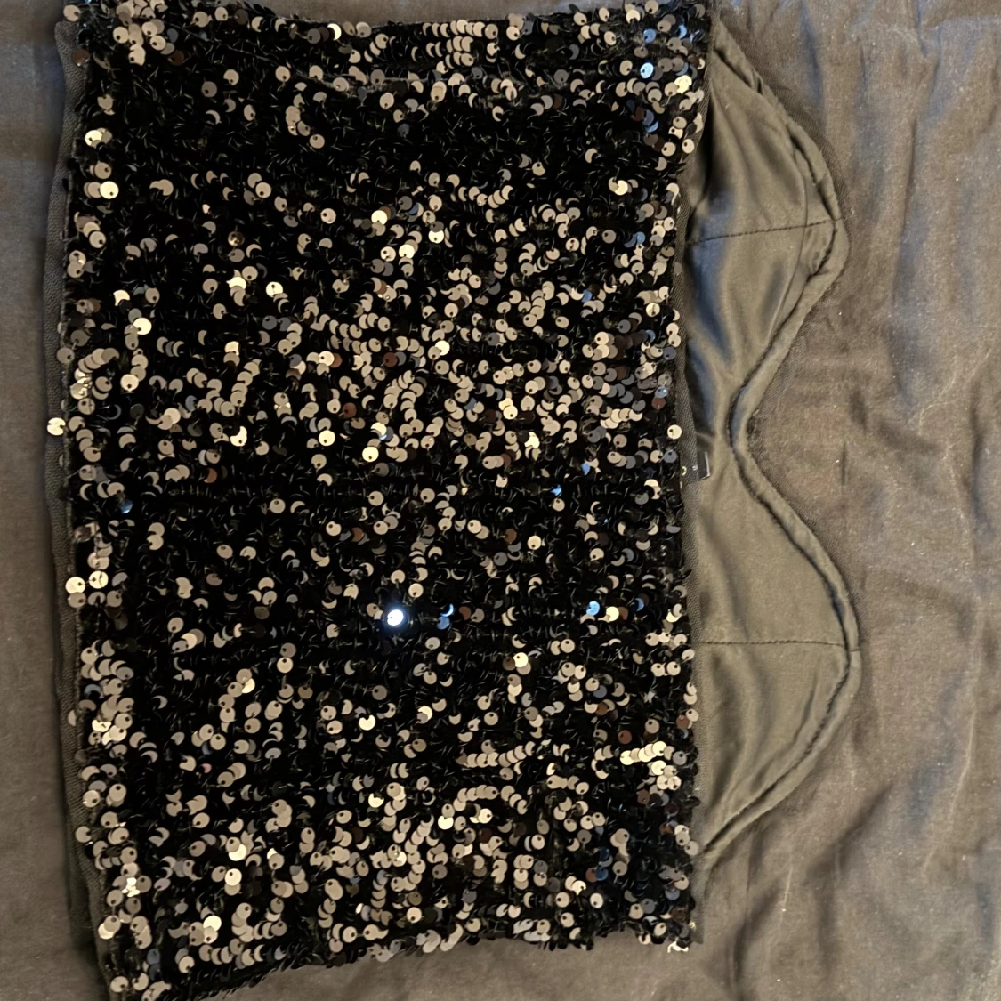 Svart paljett-tubtopp från ONLY - 1