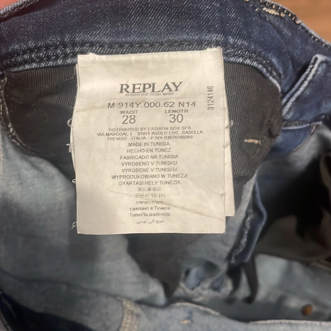 Replay jeans blå slitna slim 28/30 - 2