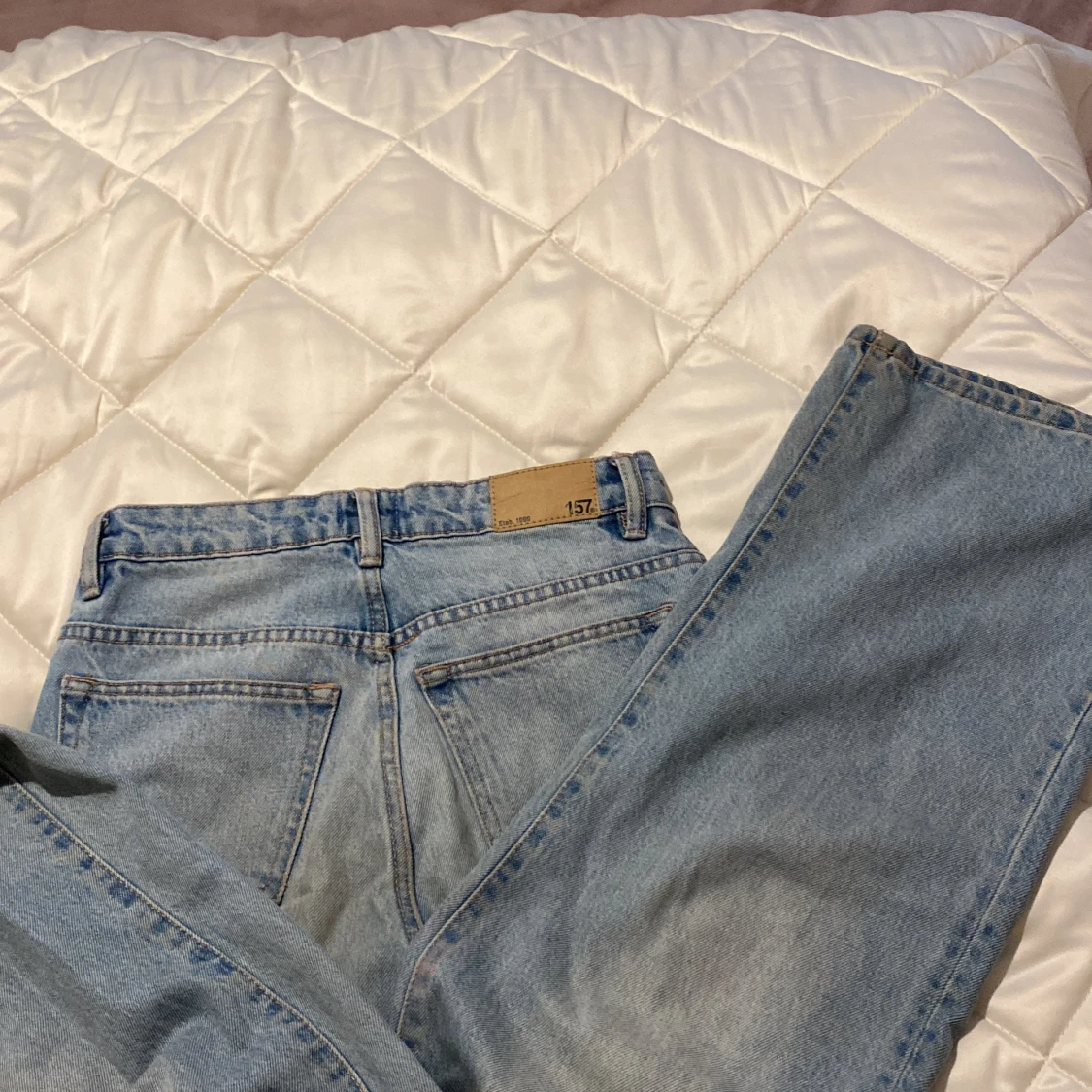 Ljusblå wide leg jeans från 157 - 4