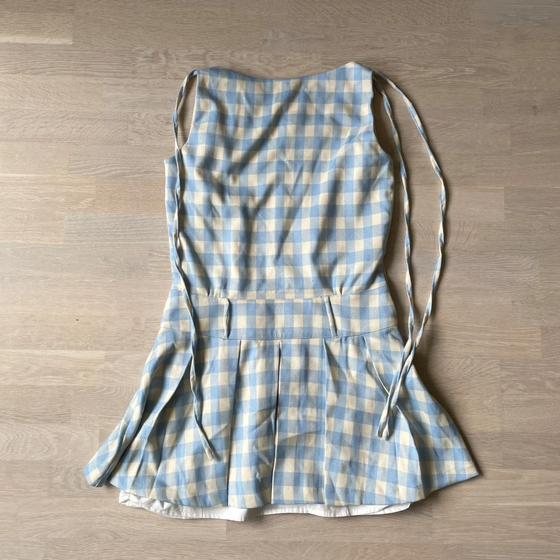 Blåvit rutig kortklänning NS76 - 1