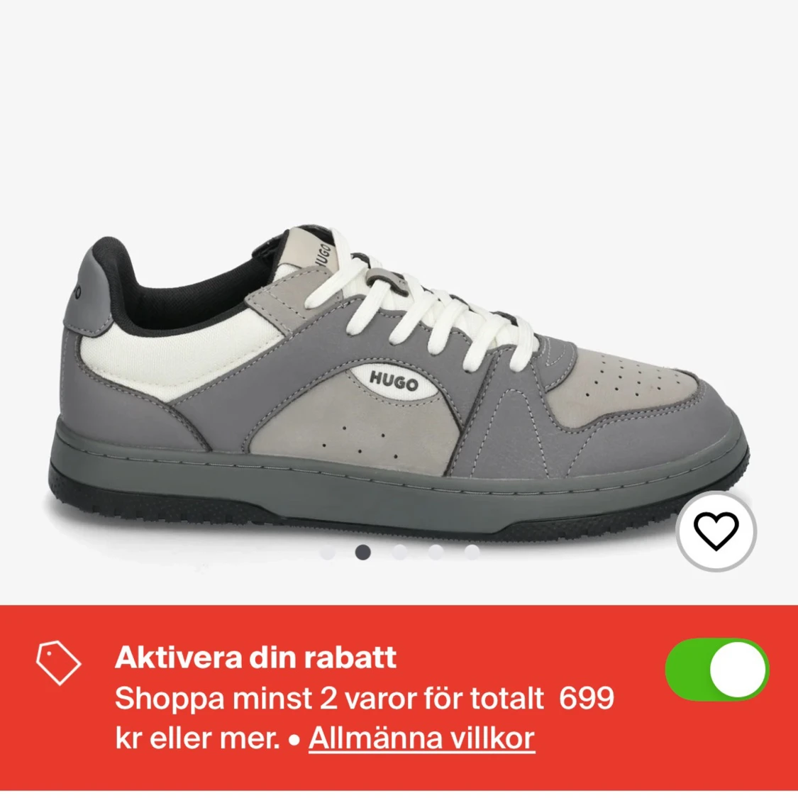 Grå sneakers från Hugo med vit detalj - 3