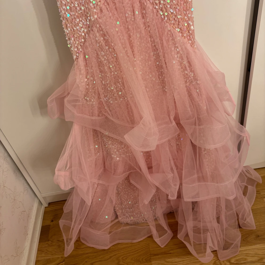 Rosa glittrig bal/festklänning - 3