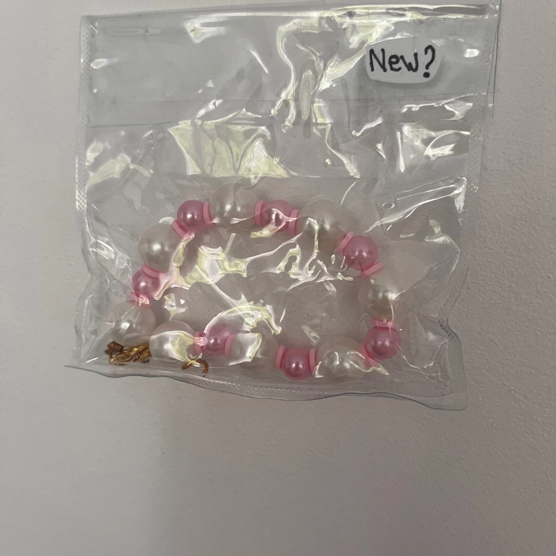 Pärlarmband med rosa och vita pärlor - 2