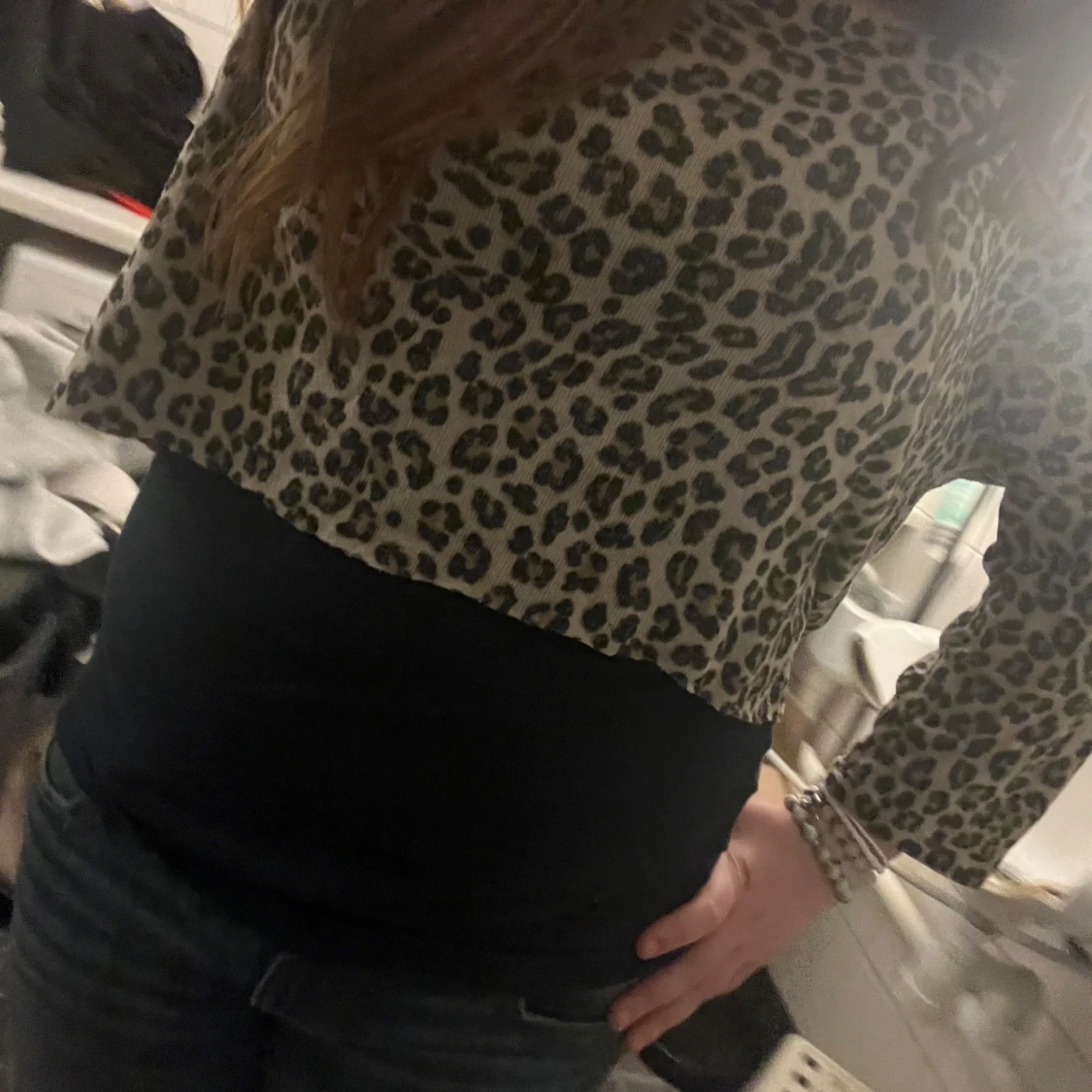 Leopardmönstrad croppad topp