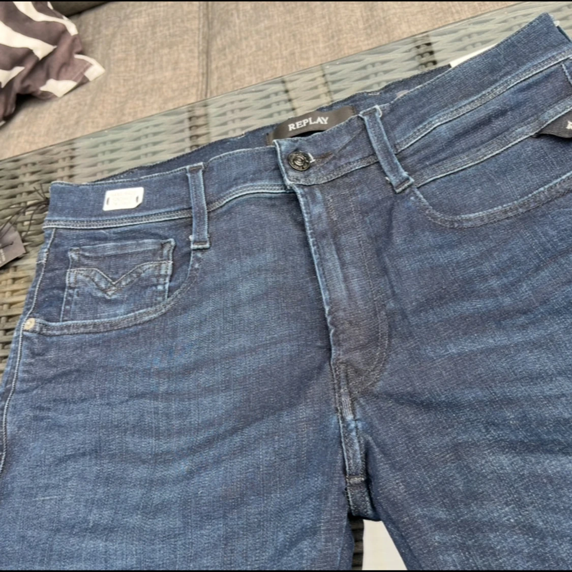 Replay Hyperflex jeans i mörkblå denim - 3