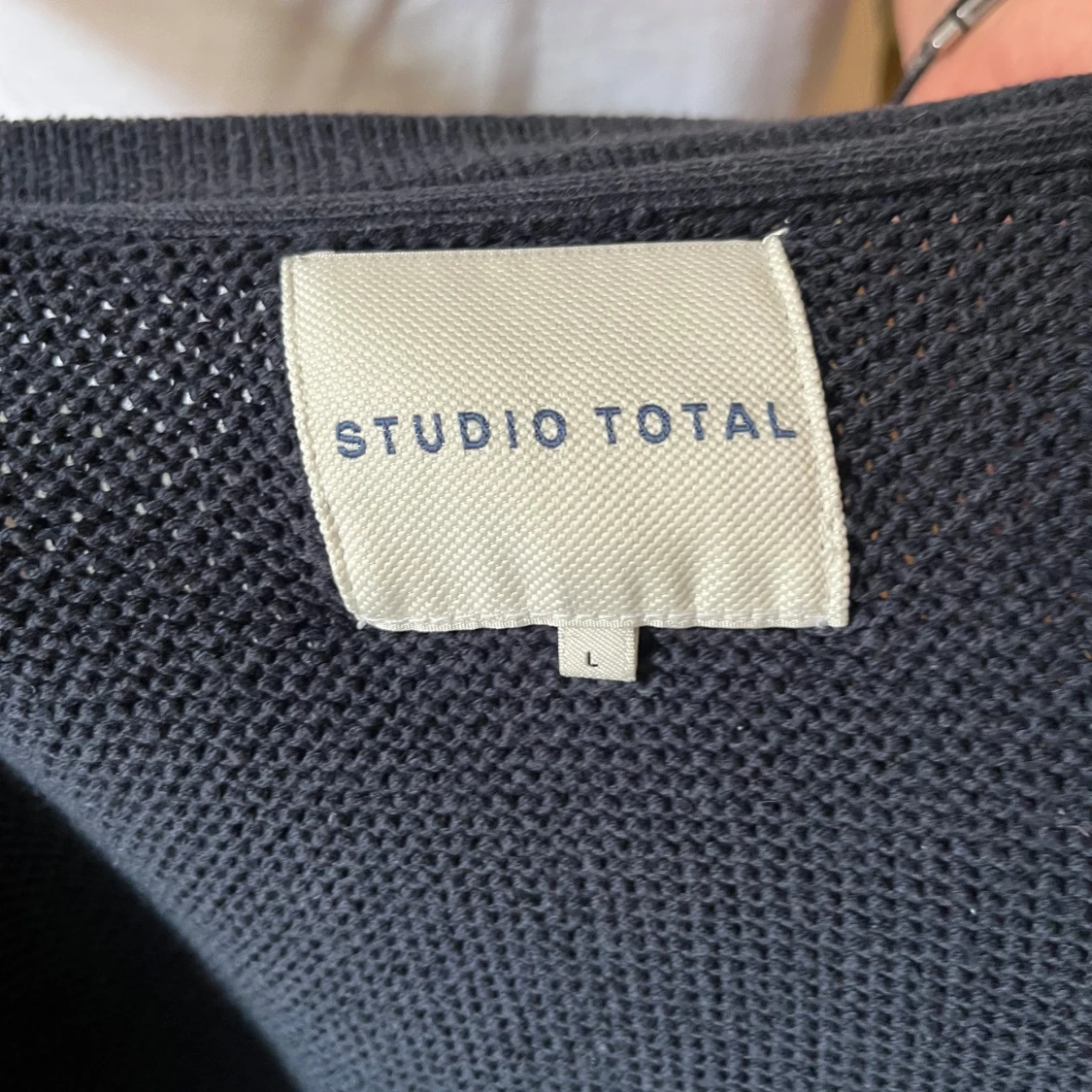 Mörkblå stickad kofta  - 2