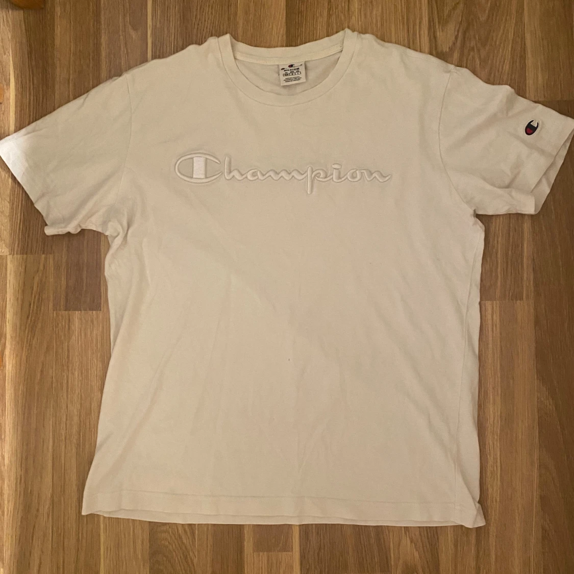 Vit Champion t-shirt med broderi