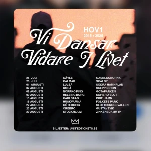 Hov1 biljett early entré 29 aug - Jag säljer hov1 biljett early entré till deras sista konsert någonsin imorgon (29 aug). Biljetten är köpt för 1200 kr men jag säljer för endast 750 pris kan diskuteras!!! Skriv om du är intresserad 