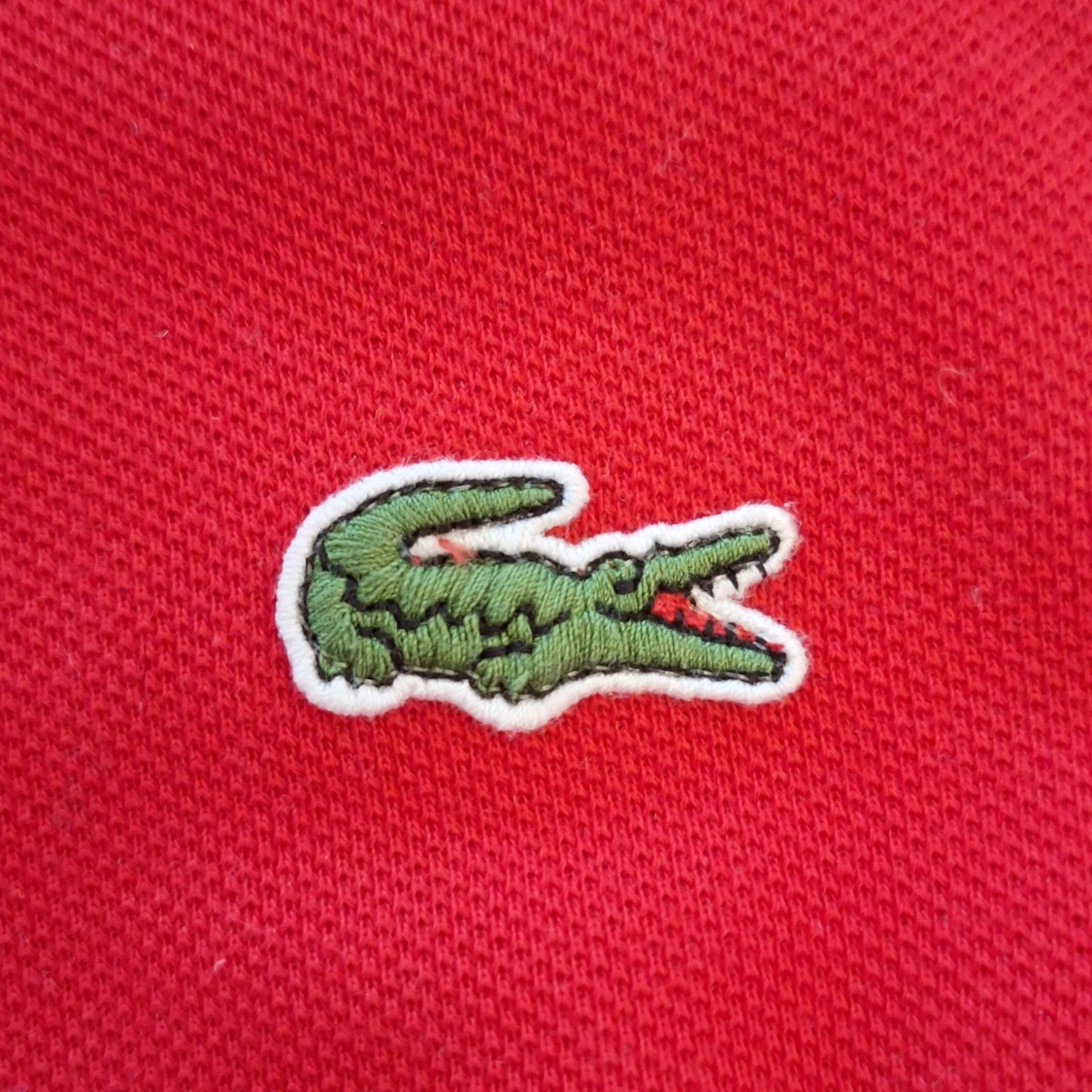 Röd Lacoste långärmad pikétröja  - 3