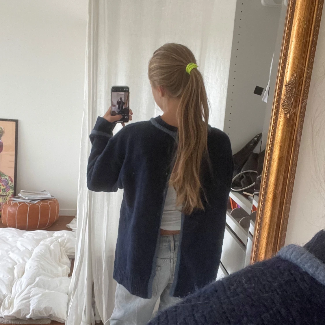 Mörkblå stickad tröja från Zara - 1