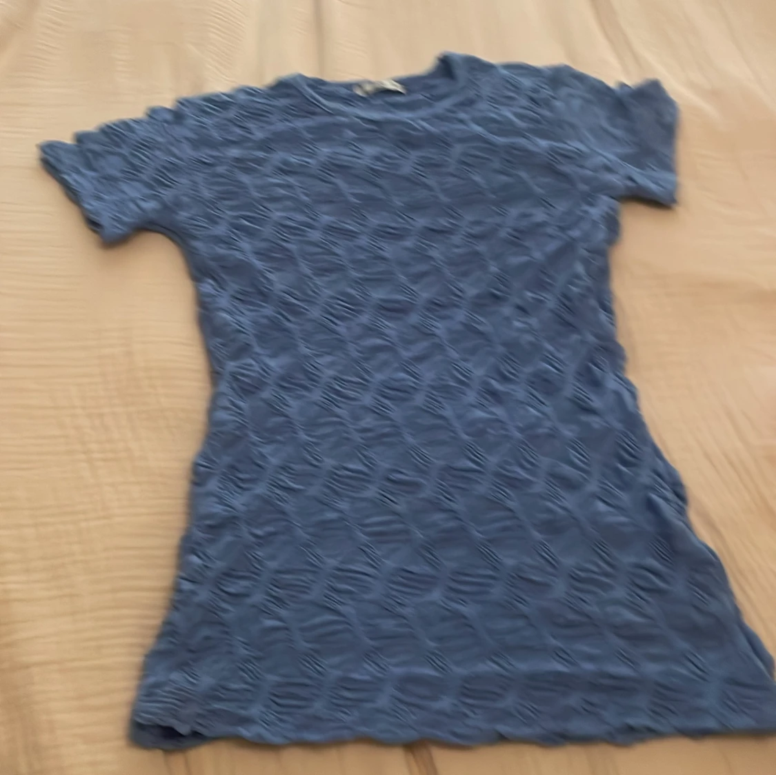 Blå ribbad topp från Zara