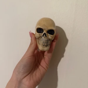 Dödskalleformad saltkar i keramik - Cool dödskalleformad saltkar i glansig beige och svart keramik. Perfekt för dig som gillar unika detaljer i köket eller vill ha något annorlunda till middagsbordet. Påfyllningsbar underifrån och med två hål på toppen för att strö salt.  Står ej för frakten 