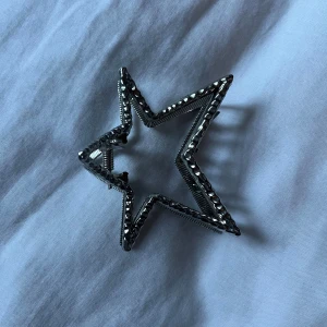 Silvrig stjärnformad hårklämma - Cool hårklämma i form av en stjärna i silvrig metall. 