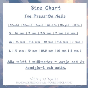 Info; Toe Press-on Nails Info  - Info; Hur man använder Toe Press-on nails