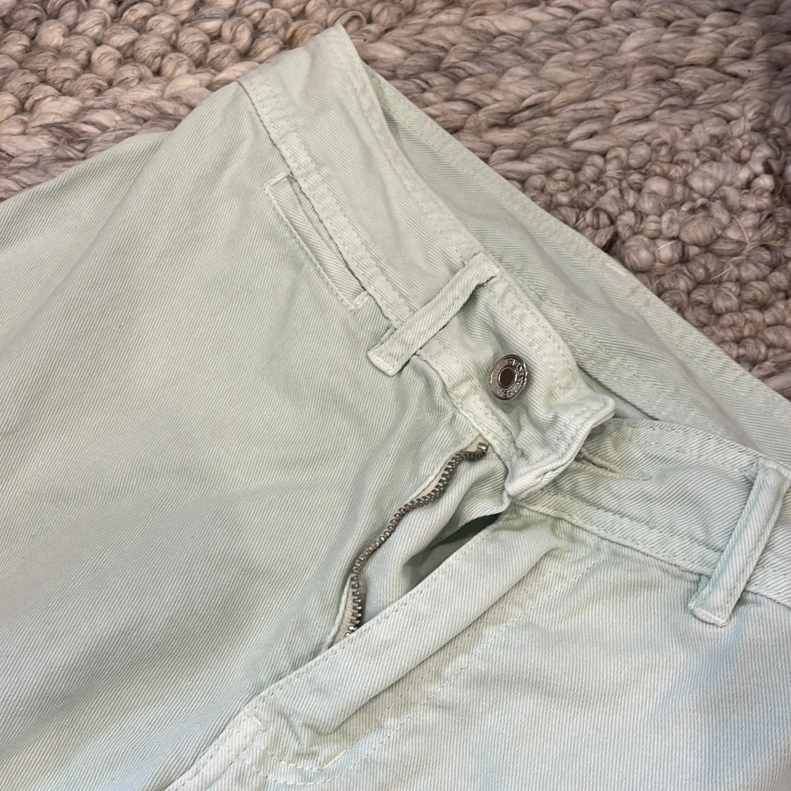 Pastellgröna/blå baggy jeans - 2