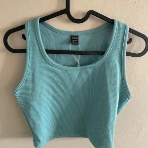 Ljusblå ribbade shorts och topp - Säljer ett par ljusblå shorts och topp från SHEIN med ribbad struktur och elastisk midja med snörning. Perfekta för sommardagar eller avslappnade tillfällen. Mjukt material och bekväm passform.