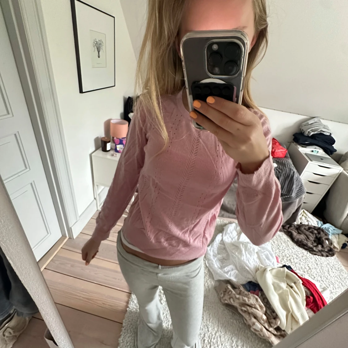 Stickad tröja i rosa och ljusblå från Stockh LM - 3