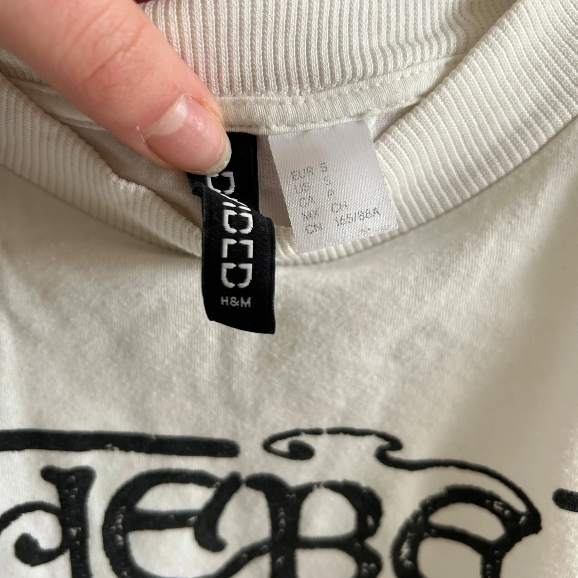 Oversized vit T-shirt med tryck - 3