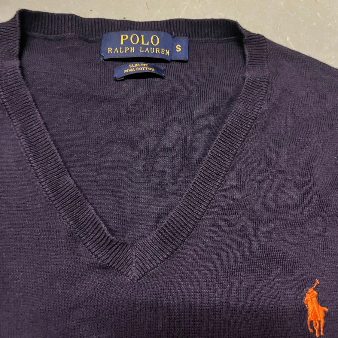 Mörkblå v-ringad tröja Polo Ralph Lauren - 1