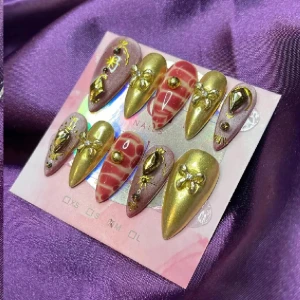 Goldish(M);Medium Stiletto;Curved - M: 16 mm, 12 mm, 12,5 mm, 11,5 mm, 10 mm 