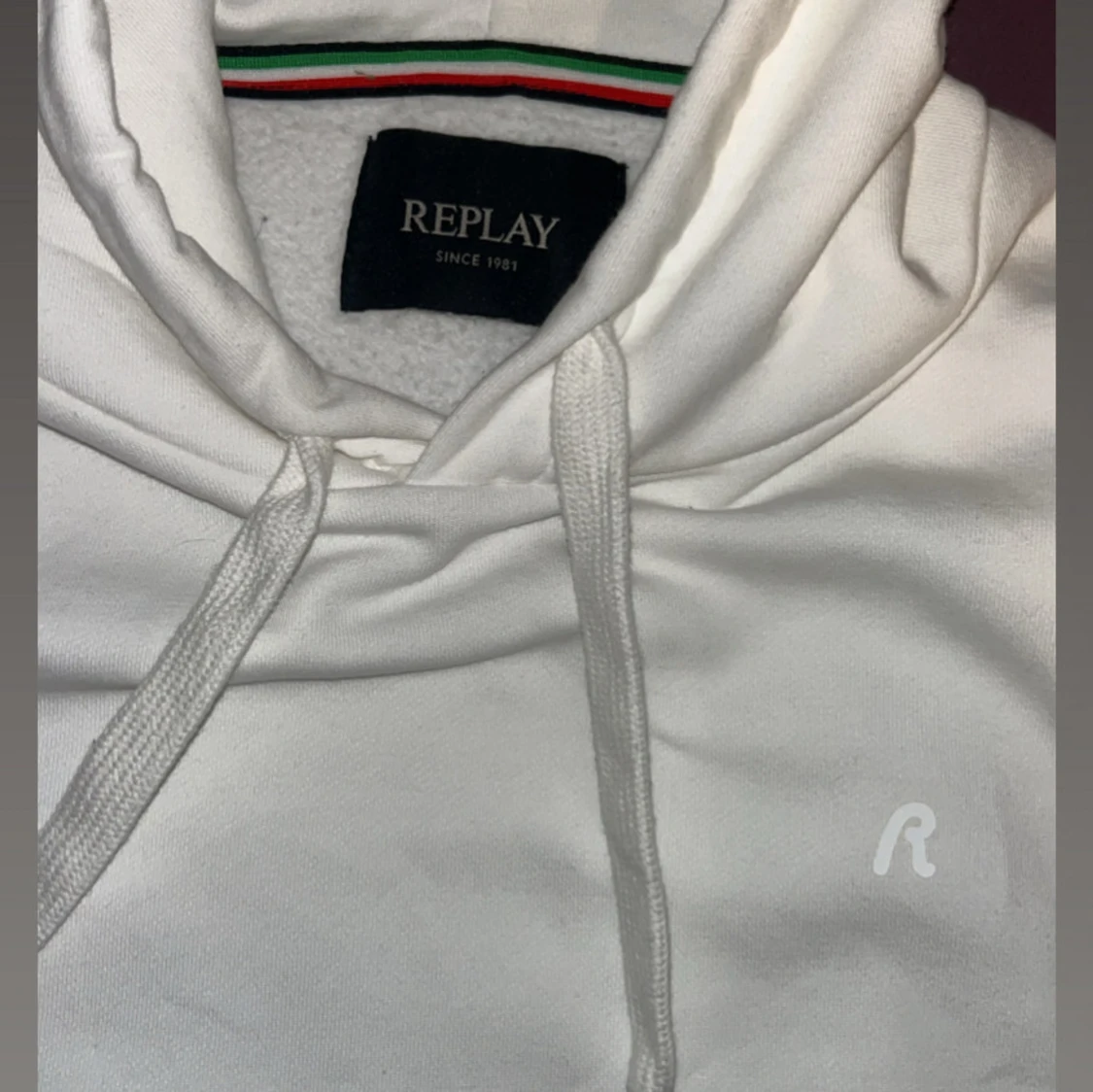 Vit hoodie från Replay med huva - 1