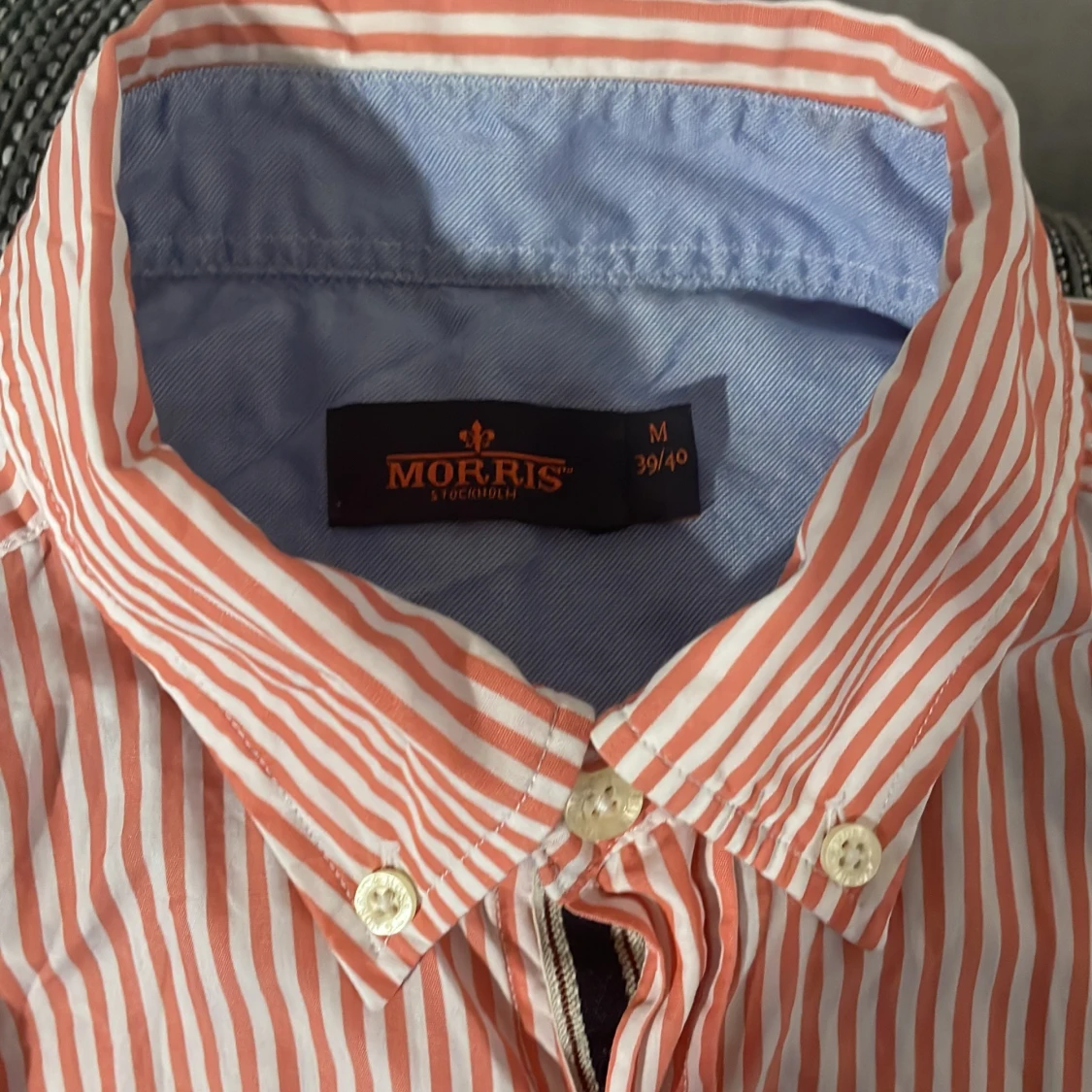 Randig skjorta från Morris, röd/vit M - 1