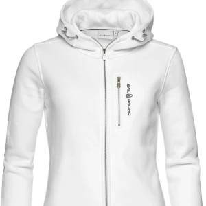 Vit hoodiejacka från Sail Racing - Vit hoodiejacka från Sail Racing med dragkedja framtill och bröstficka med logga. Jackan har huva med snörning och en clean look.