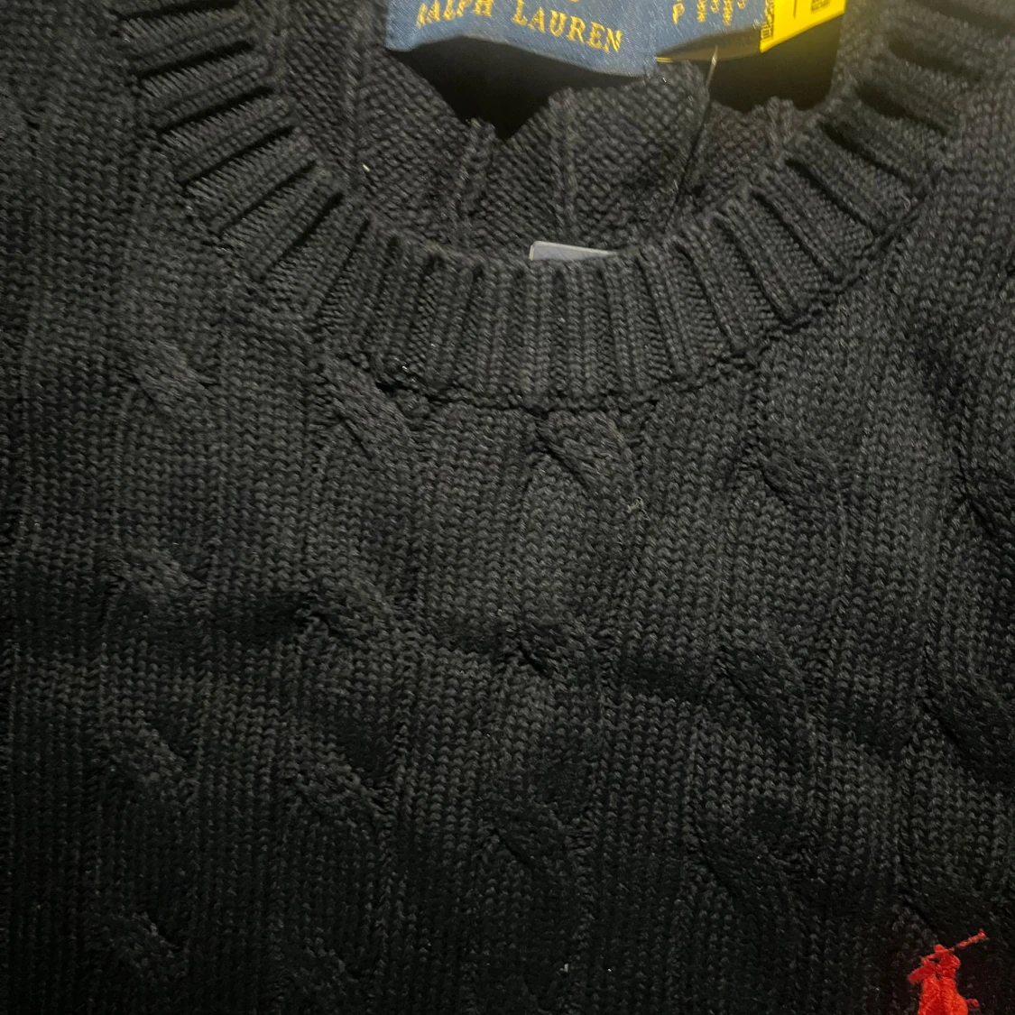 Mörkblå kabelstickad tröja Polo Ralph Lauren - 1