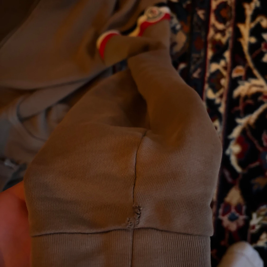 Beige Moncler hoodie med dragkedja - 3