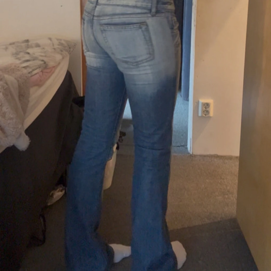 Ljusblå bootcut jeans - 2