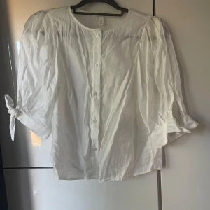 Fin blus - Säljer denna blus från Hm. Den är använd endast en gång och den ser skrynklig ut för den har legat i en låda. Nypris 199