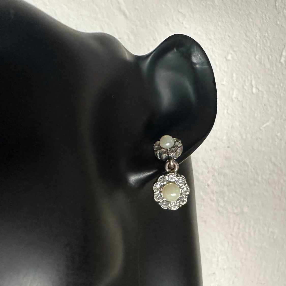 Vintageörhängen i 50-talsstil med pärla & strass Retro Old Hollywood  - 1