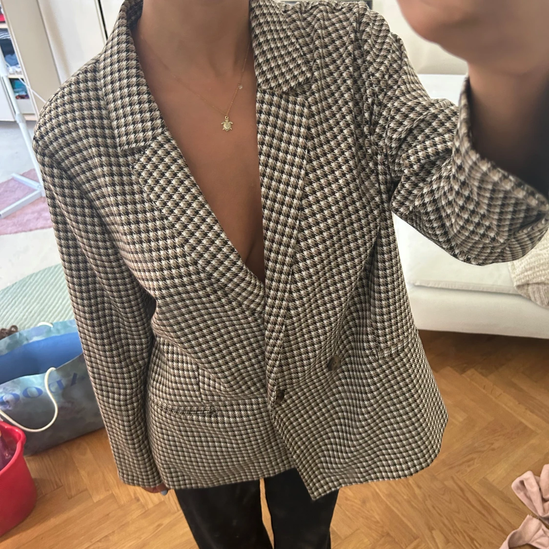 Rutig kavaj med knappar - 1