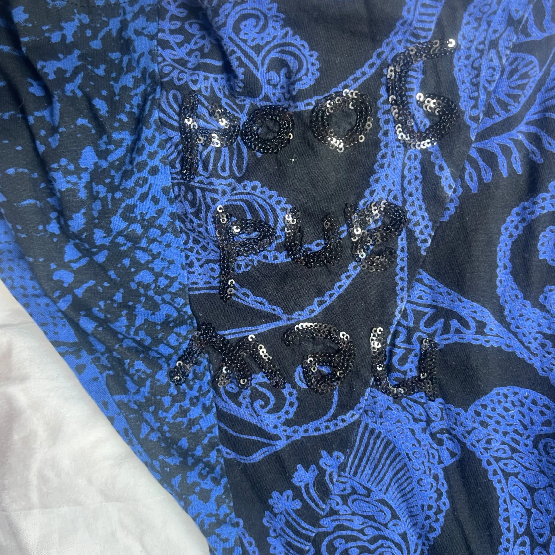 Blå och svart kjol med paljetter - 3