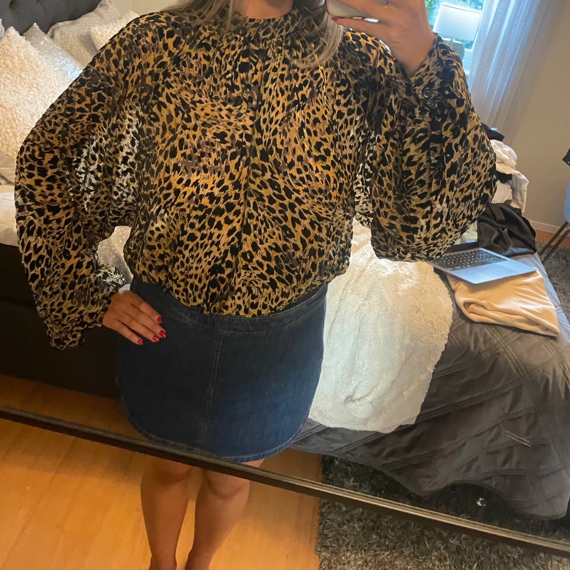 leopardmönstrad body/blus - 1