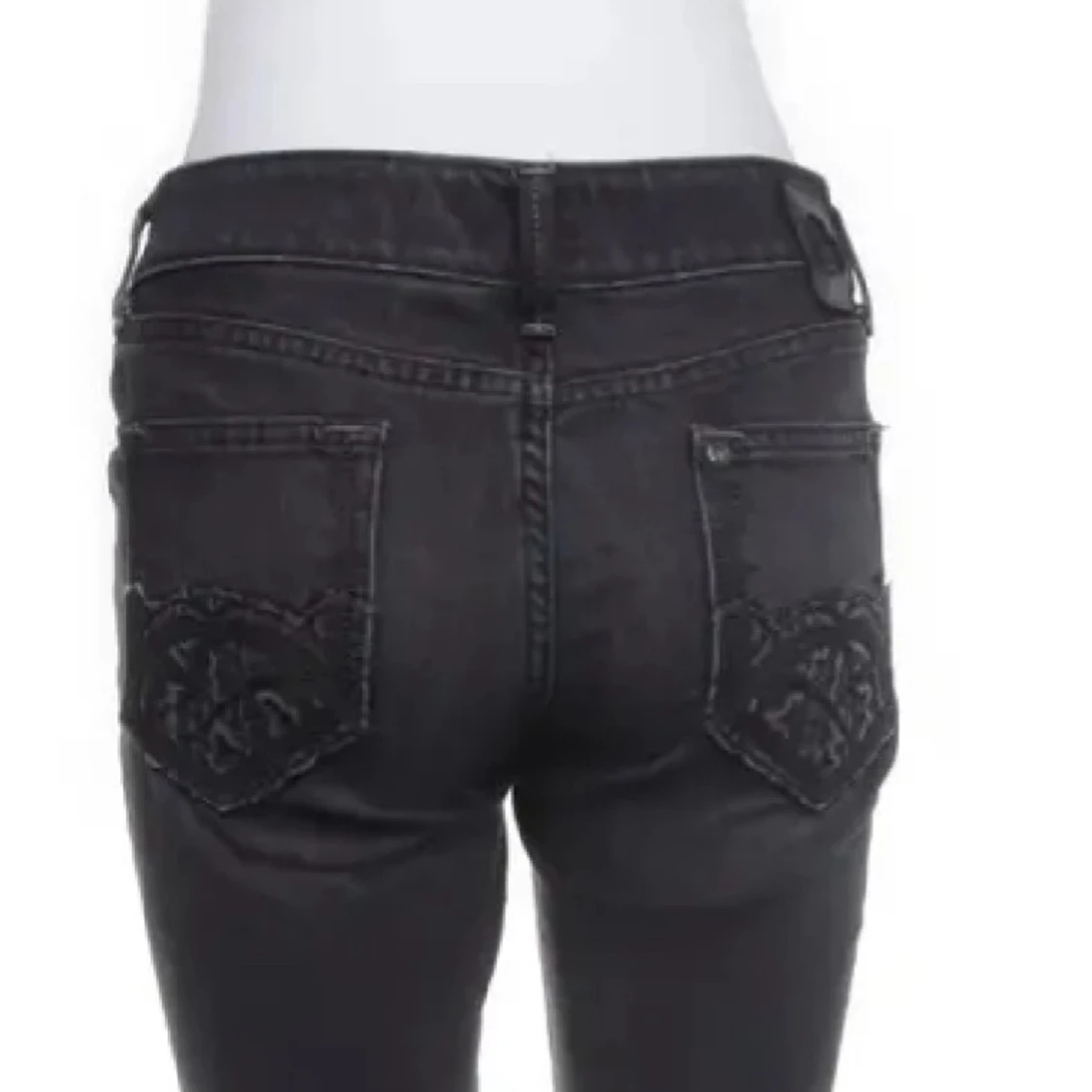 Svarta bootcut jeans med slitningar - 2